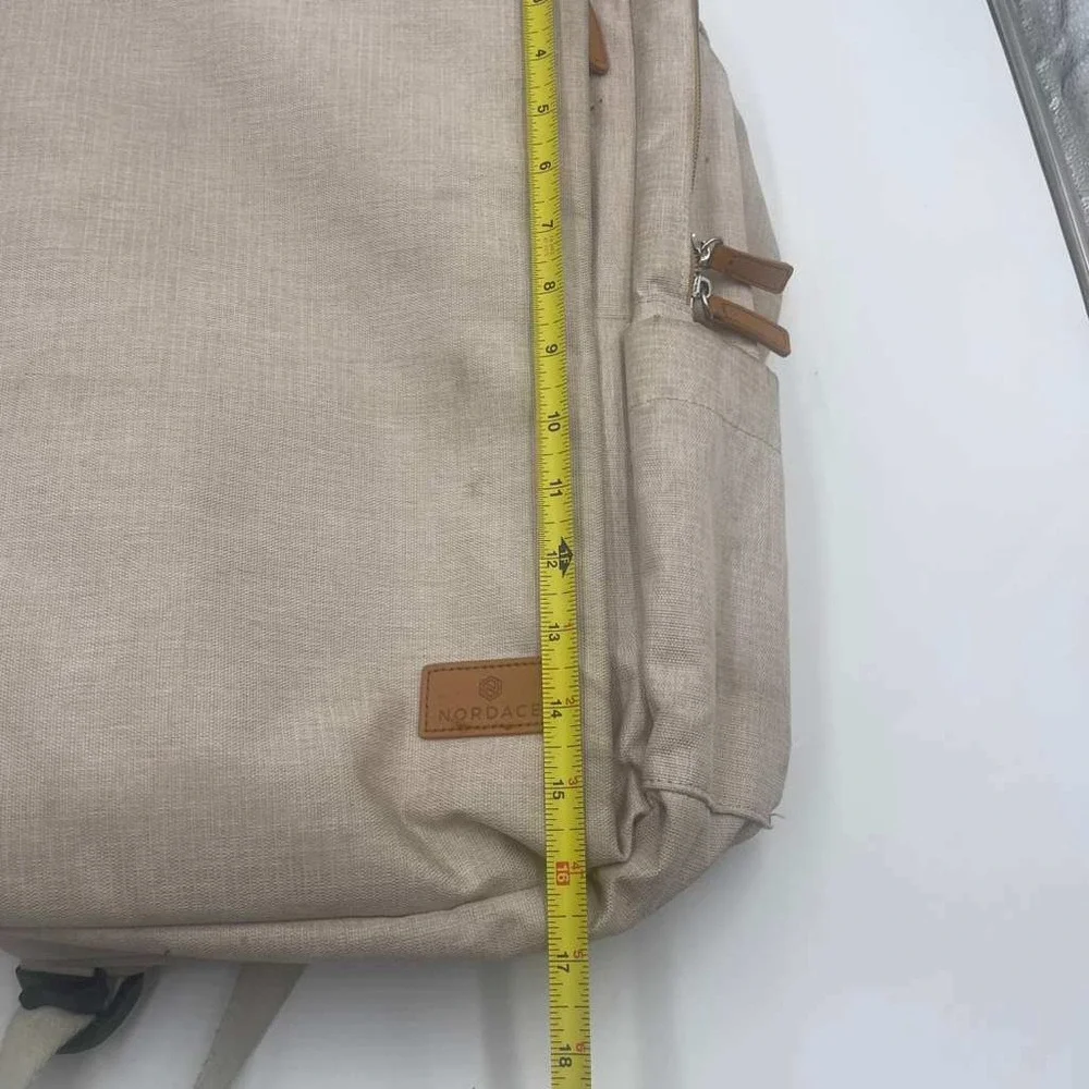 Nordace Siena‎ Smart Backpack Beige Minimalist Travel Laptop Bag Commuter Mens